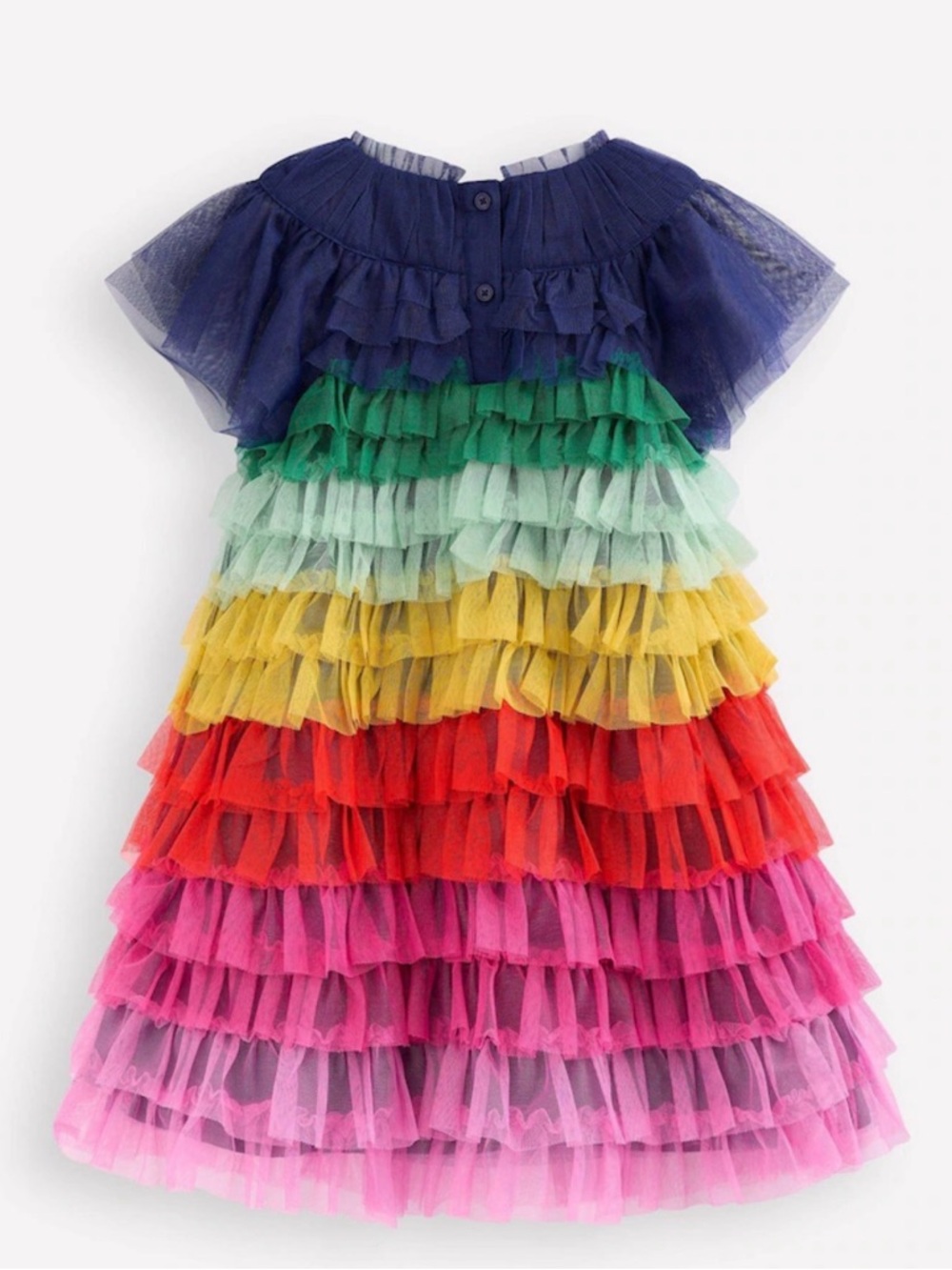 Mini Boden blue tiered tulle dress 3-4T - Picture 2 of 4